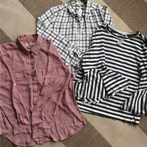 Ann Taylor Loft Haul! Set of three striped loft tops